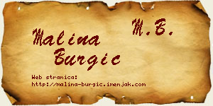 Malina Burgić vizit kartica